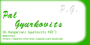 pal gyurkovits business card